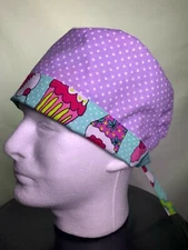 RN Cap Medical Surgical Scrub Nurse Hat Chef Reversible Headpiece HandMade USA