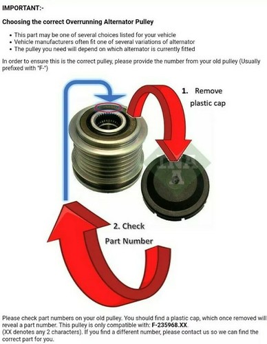 OE Alternator Pulley for NISSAN QASHQAI 2.0 2007 to 2013 X-TRAIL JUKE 1.6 CLIO - Picture 5 of 5