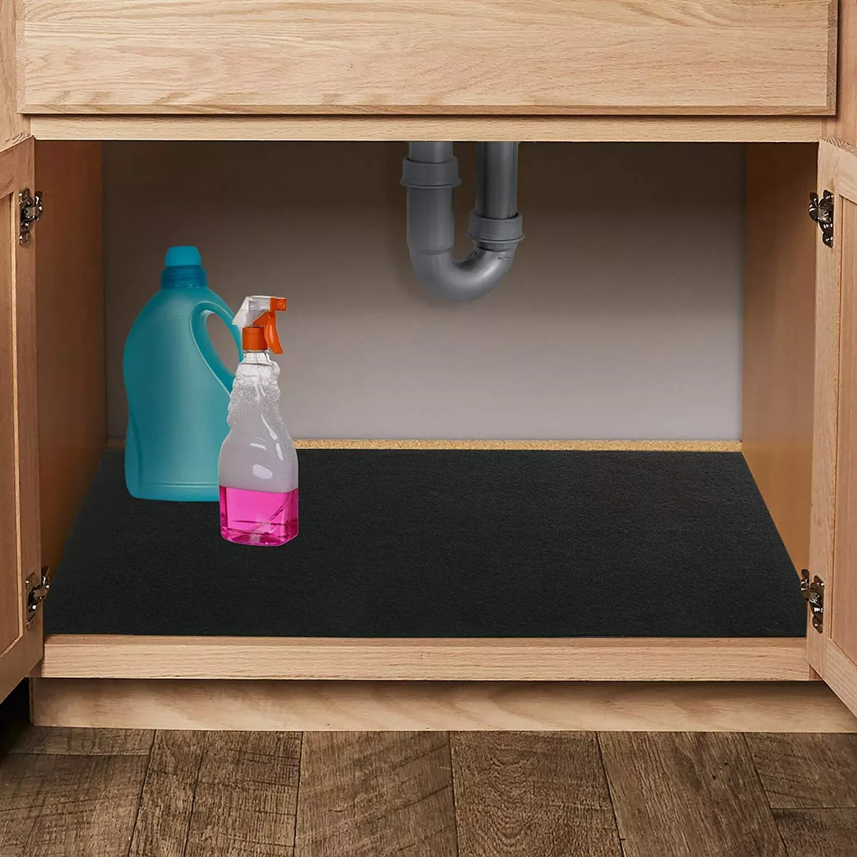 Mats Under Sink Kitchen Cabinet Mat Shelf & Drawer Liners Tray Drip  Waterproof