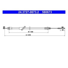 ATE 24.3727-0673.2 Handbremsseil Handbremszug für Ford Maverick