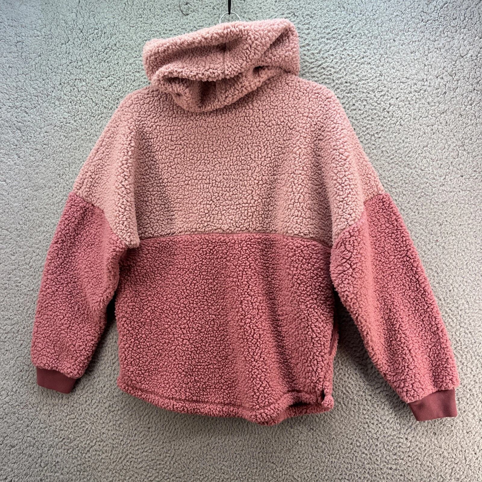 UNDERCOVER Victorias Secret ROSA Felpa con Cappuccio Donna S P Rosa Rosa Sherpa Maglione Pullover Zip