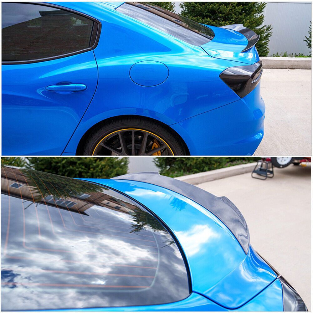 REAL CARBON Rear Trunk Lip Spoiler Wing for Maserati Ghibli S Q4 Sedan 2014-2021