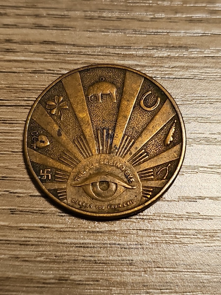 1920s-1930s Swami Metal Token Good Luck Will Accompany The Bearer