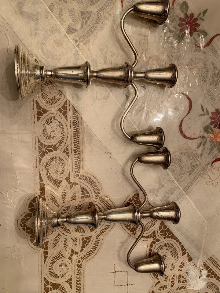 PAR DE CANDELABROS EMPIRE STERLING 3 LUCES 862 Foto 2 de 4