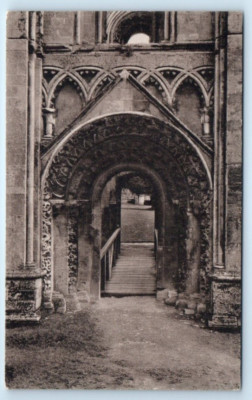 Glastonbury Abbey North Doorway Chapel St. Mary & Joseph UK Postcard