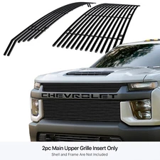 Fits 2020-2023 Chevy Silverado 2500/3500 LT Upper Stainless Black Billet Grille