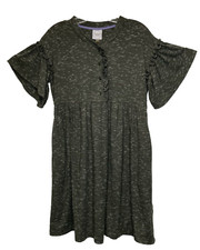 Violet Weekend Dress Women’s Size S Charcoal Grey Ruffle Sleeve Pockets
