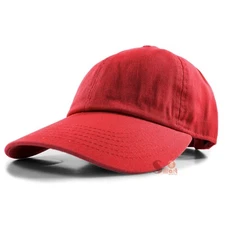 Plain Solid Polo Style Baseball Hat Washed Cotton Adjustable Cap Mens Womens