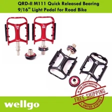 Wellgo QRD-II M111 Quick Released Pedal Bearing 9/16" Platform Bike Pedals - MTB