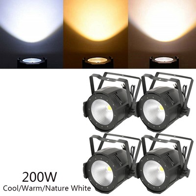 4PCS 200W COB LED Par Can Light DMX DJ Disco Audience Blinder Stage Party Lights