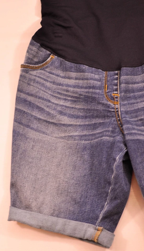 Mujer Liz Lange Maternidad Denim Shorts Talla Pequeña Algodón Mezcla Cuatro Bolsillos Foto 2 de 4