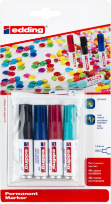 edding 0.5 Mini Permanentmarker sortiert (4er Blister)