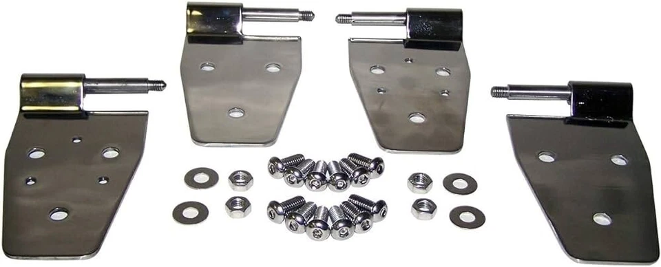 Juego de bisagras de puerta de acero inoxidable Crown RT34009 para Jeep Wrangler TJ 1997-2006 Foto 2 de 2