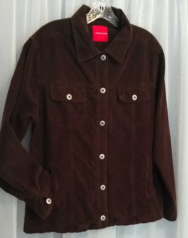 Chaqueta de Jean Ligera GLORIA VANDERBILT Marrón Oscuro Pana Algodón L Foto 3 de 4