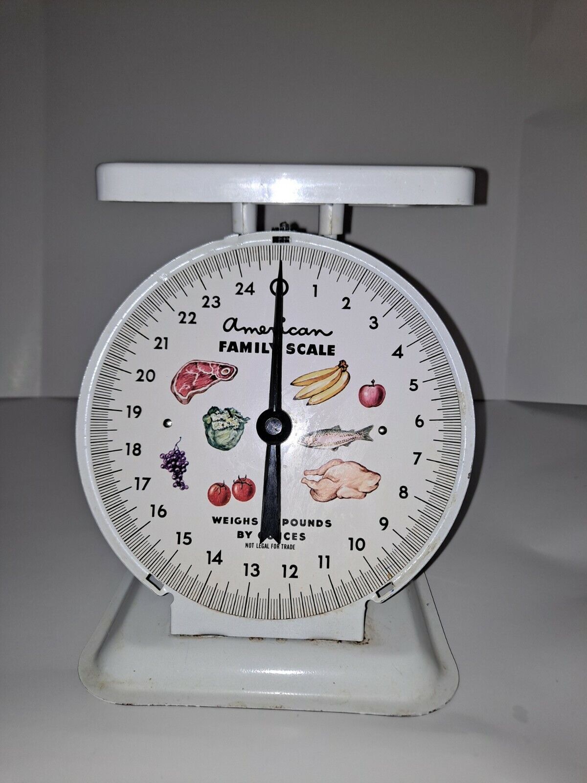 Vintage Scale American Family 25lb White Kitchen Counter Food Ca