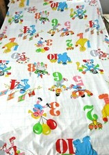 VINTAGE Sesame Street Twin Flat Sheet Numbers Counting Children OSCAR BIG BIRD