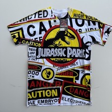 Vintage 1993 Jurassic Park T-Shirt Original Movie Promo AOP All Over Print L
