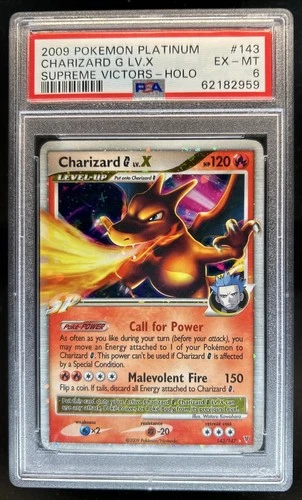 2009 Pokemon Platinum Supreme Victors Charizard G LV.X Holo #143/147 PSA 6
