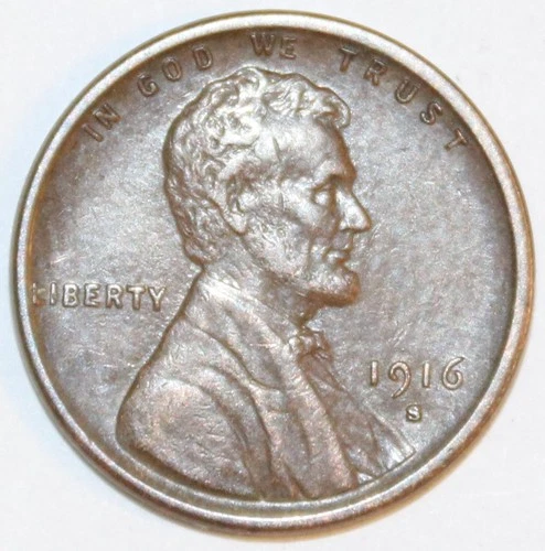 1916-S Lincoln Wheat Cent - BU - Brown - 9704D