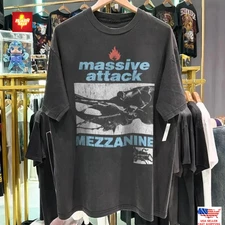 New Arrival MASSIVE ATTACK MEZZANINE EURO TOUR short sleeve black color shirt