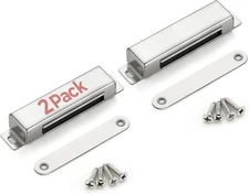 Cabinet Door Magnets, 90 Lbs Strong Magnetic Catch, Heavy Duty, 2 Pack, Silver