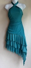Vintage 90s Y2k Halter Dress M Formal Party Teal Glitter Fairy Grunge Tiered Vintage 90s Y2k Halter Dress M Formal Party Teal Glitter Fairy Grunge Tiered