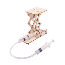 Toyvian Creative Science Toy for Kids Wooden Hydraulic Lift Model Assembly Pu...