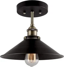 Kira Home Indie 10" Mid-Century Industrial Edison Semi Flush Mount Ceiling Light