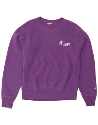 CHAMPION Herren Reverse Weave Grafik Sweatshirt Pullover Small Lila Baumwolle BB19