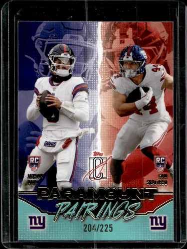 2025 Topps Signature Class Cam Skattebo Jaxson Dart Pairings Teal Foil RC #/225