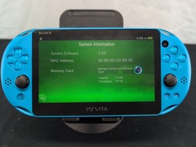 Sony PlayStation Vita PCH-2001 Aqua Blue Console Only With memory card!