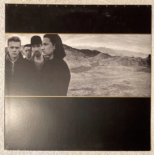 U2 “The Joshua Tree” LP w/ Lyrics Poster (1987 Island) Excellent Vinyl