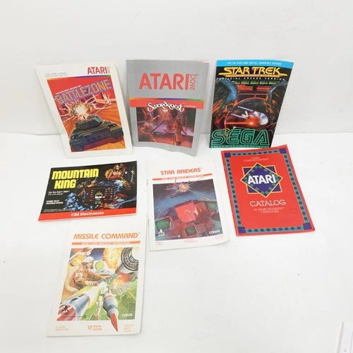 Vintage Atari 2600 Game Instruction Manuals & Catalog Lot (7)