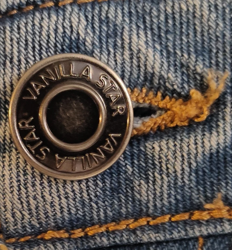 Vanilla Star Jean Shorts Junior Sz 5 Waist 27 Denim Light Wash Pocket Bag Shorts - Image 4 of 4