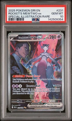 New Listing2025 POKEMON DRI EN-DESTINED RIVALS #231 TEAM ROCKET'S MEWTWO EX PSA 10