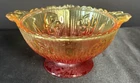 Vintage Jeanette Glass Amberina Iris and Herringbone 6" Candy Serving Bowl