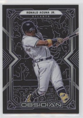 2022 Panini Chronicles Obsidian Electric Etch Purple 92/99 Ronald Acuna Jr o7m