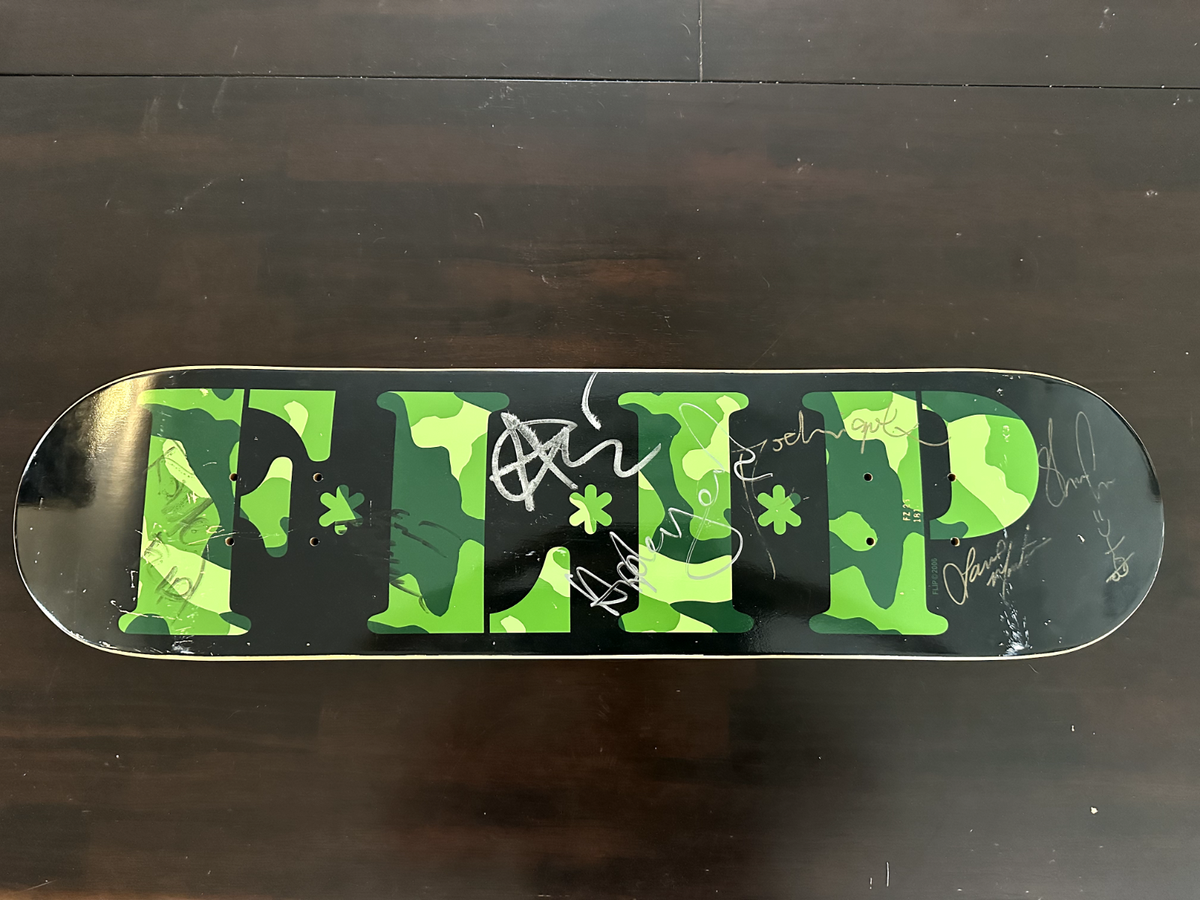 SHANE CROSS ALI BOULALA FLIP TEAM Autographed Skateboard 2006 Tour