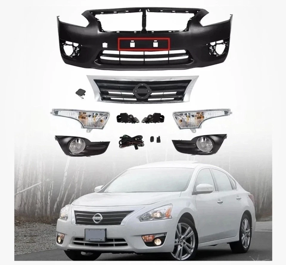 Cubierta completa del parachoques delantero y luz antiniebla para Nissan Altima 2013-2015 sedán Foto 2 de 3