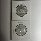 2 Silver Canadian Half Dollars XF-AU 1944+1956