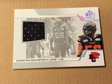 Christian Covington 2025 Upper Deck CFL Game Used Jersey BC Lions