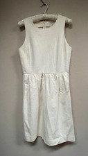 Madewell Pierside Zip Back Fit & Flare Mini Dress Cream Women's Size Small 49698