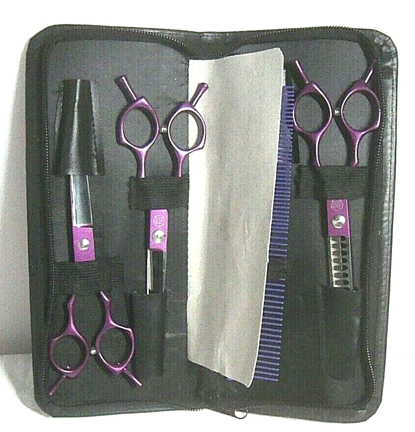 Moontay 6.5" Professional Pet Grooming 3-pieces Purple Scissors Set