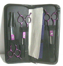 Moontay 6.5" Professional Pet Grooming 3-pieces Purple Scissors Set