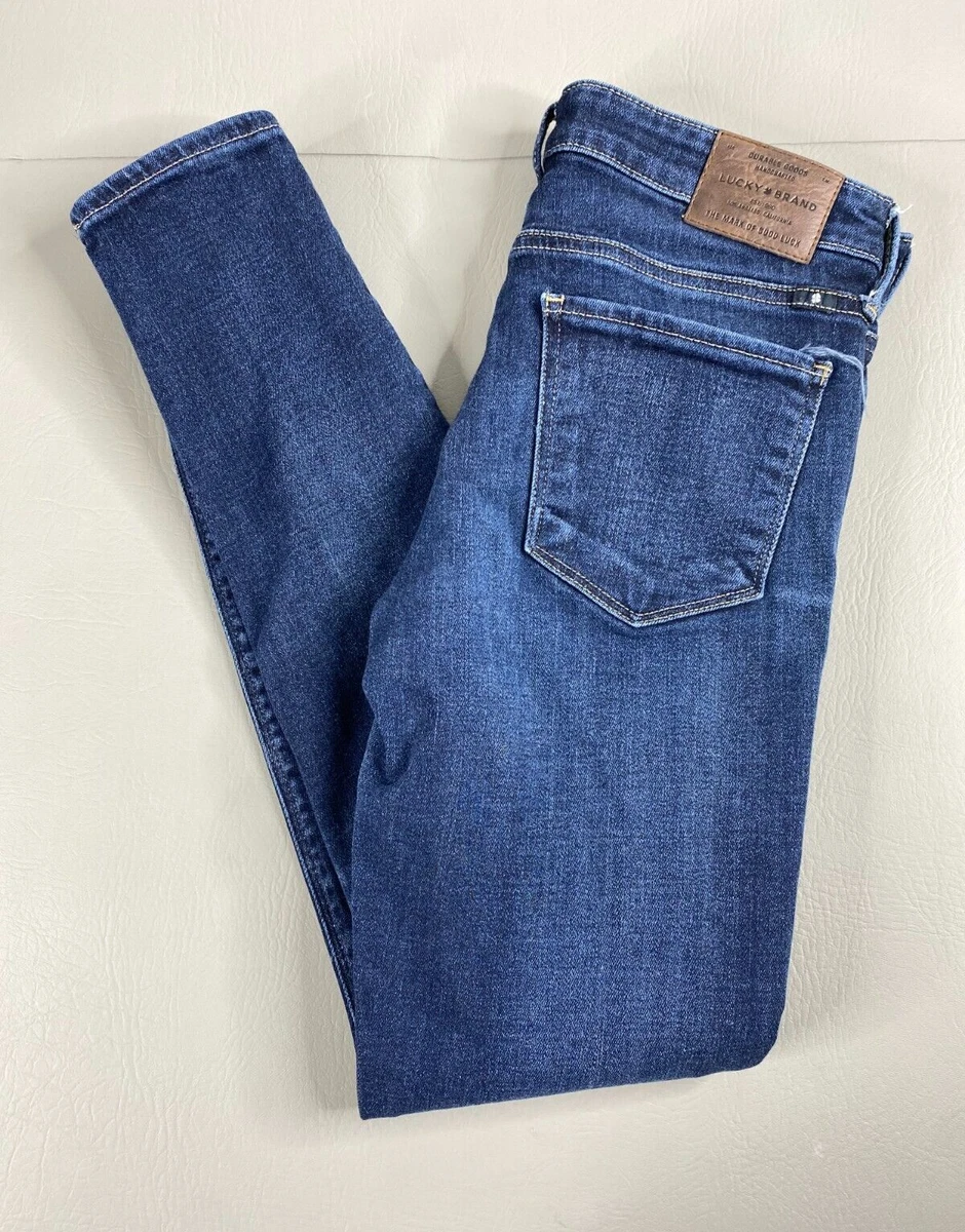 Lucky Brand Blue Jeans Womens Size 6/28 Stella Skinny Stretch Mid Rise Dark  Wash