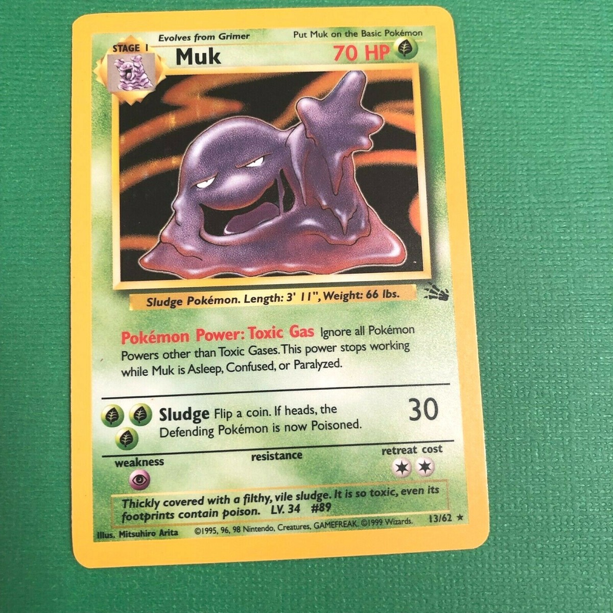 first edition muk pokemon card 1999 Pokmon Fossil If heads Pokemon Team Rocket's Dark Muk