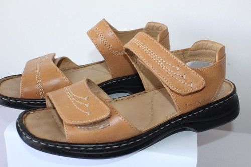 Josef Seibel Mujer Cuero Cómodo Zapatos Sandalias Tostado Claro Correas Ajustables 5