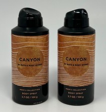 2 NEW BATH  BODY WORKS CANYON MEN'S COLLECTION ALL OVER BODY SPRAY COLOGNE CAN