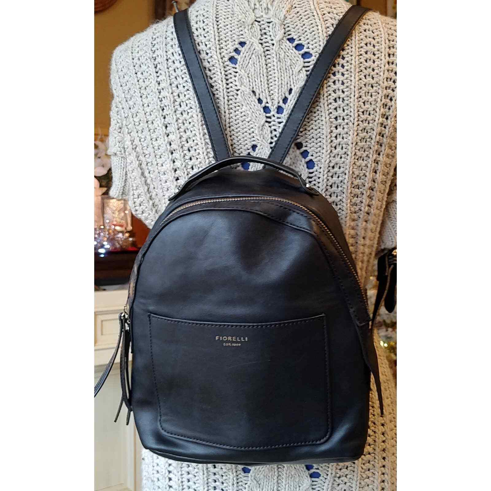 Fiorelli Black Faux Leather Backpack Gem