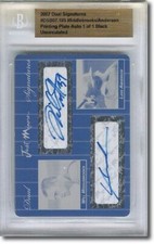 2007 Will MIDDLEBROOKS * Lars Anderson * Autograph Rookie Press Plate 1/1